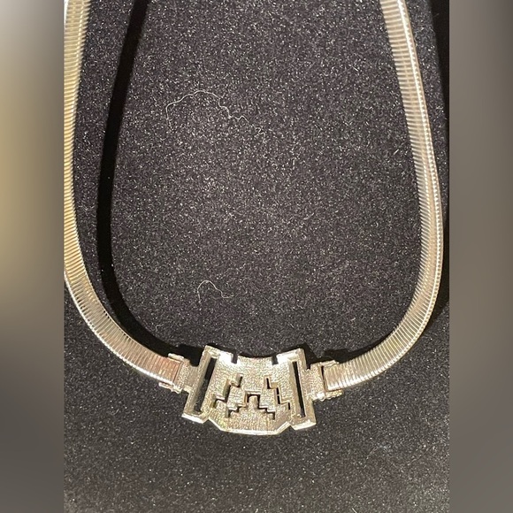 Vintage Silver Tone Snake Chain Choker - Picture 5 of 9